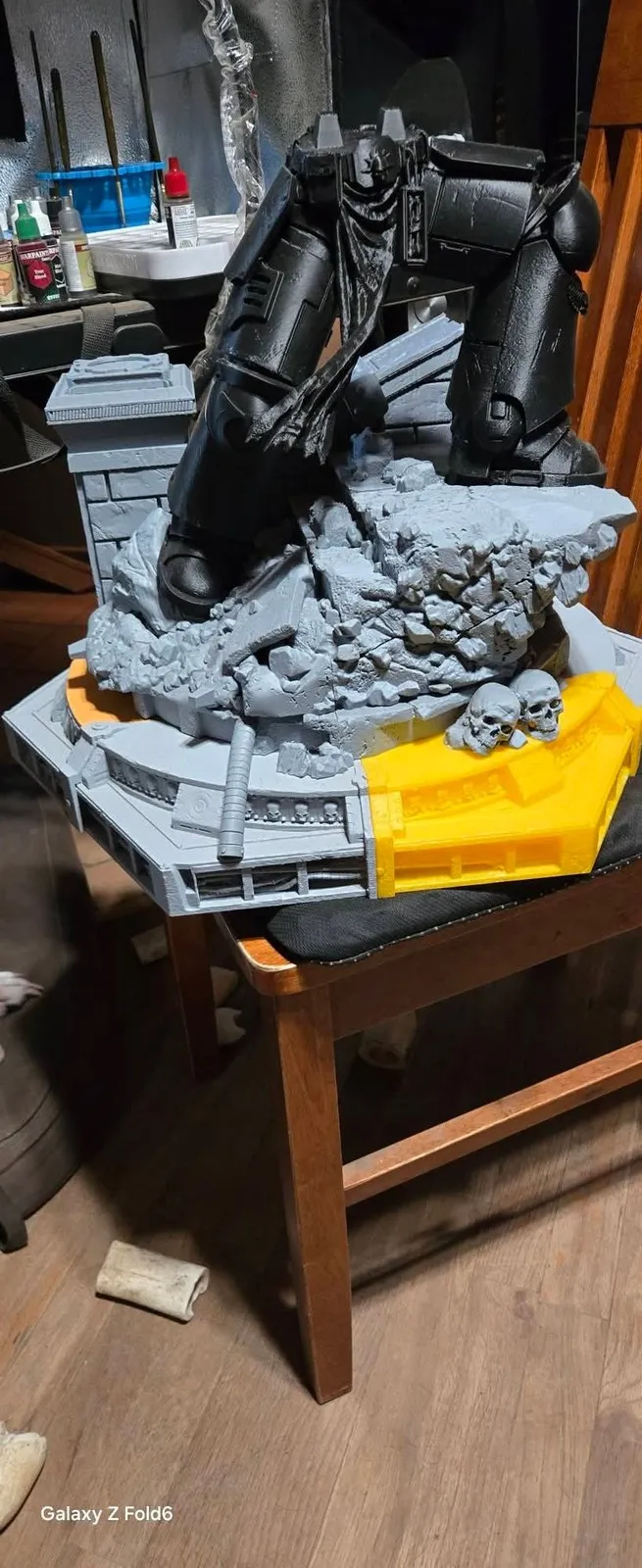 Armored Warrior on Ruins, diorama work in progress