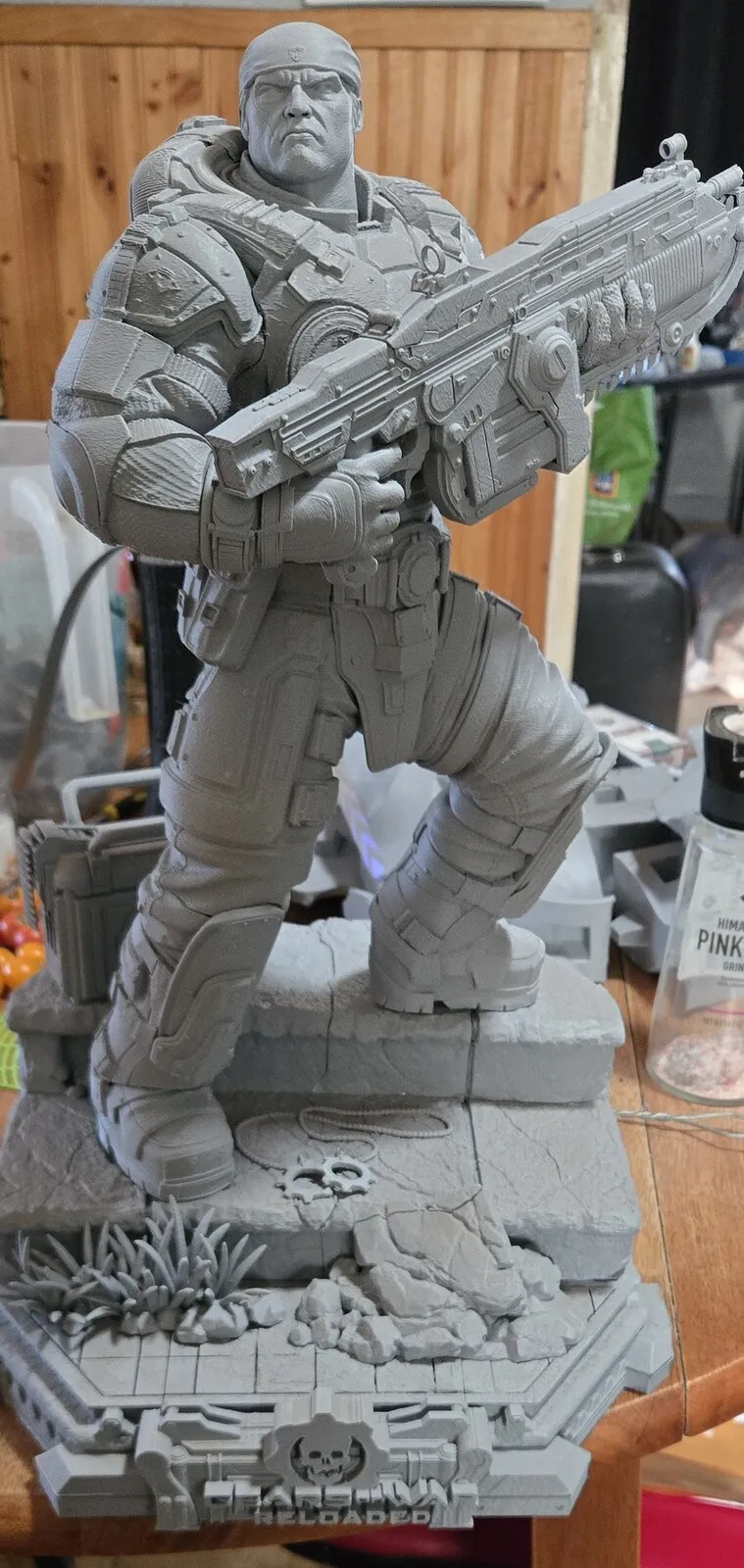 Armored Soldier Statue, sculpture work in progress