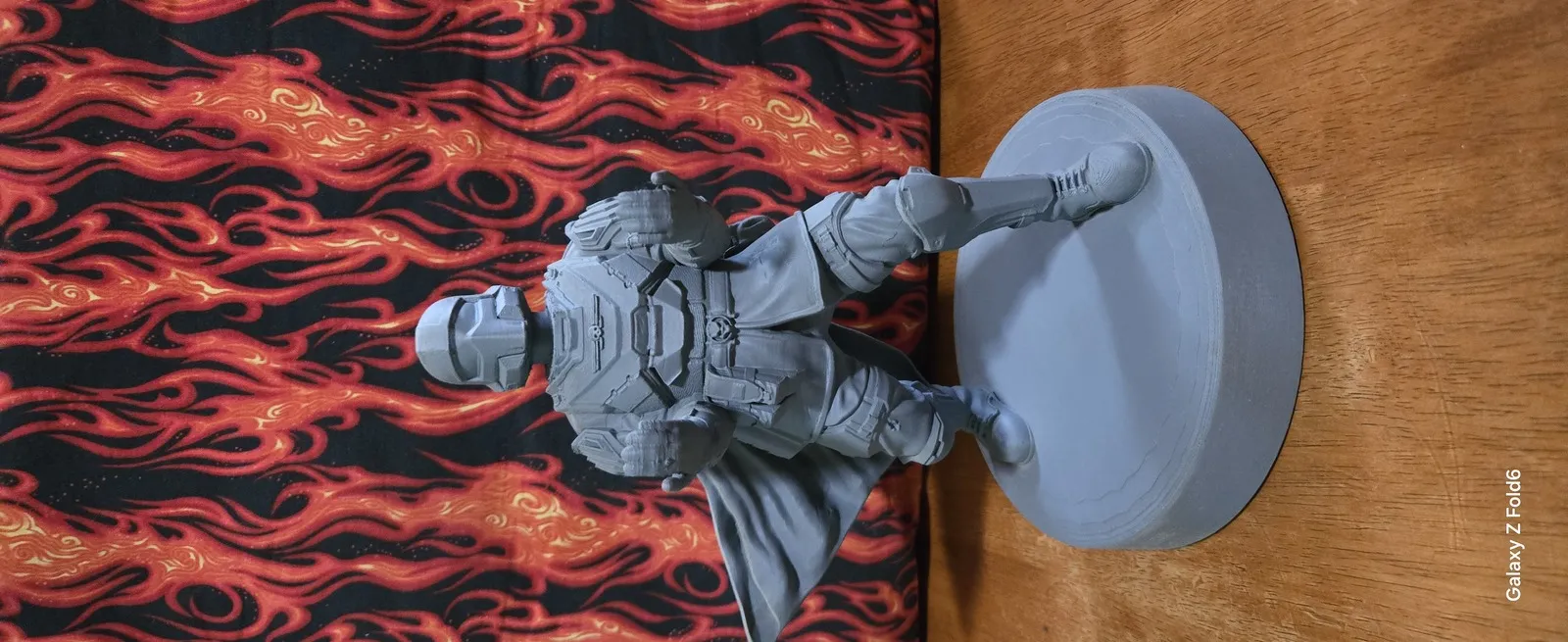 Caped Hero Figure, sculpture work in progress